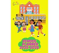 School planner 2025-2026, August-July, 12 months, weekly pages and pages for notes, total 150 pages, with 12 cover designs, both Paperback and Hardcover, size 7 x 10 inches.