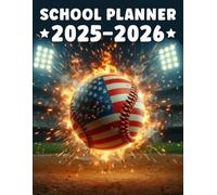 School Planner 2025-2026: USA Flag Baseball Academic Agenda With Weekly & Monthly Spreads, To-Do List & Homework Organizer for Elementary, Middle and ... Back to School Gift Ideas for Kids and Boys.