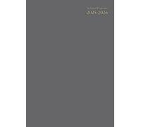 School Planner A5: " Grey Cover " Daily Weekly And Monthly - Horizontal Layout - Student & Teacher Homeschool - Elementary, Middle School, High School ... - Small Size 5.8 x 8.3 Non Spiral Bound.