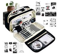 School Stationery Set - Black Cat Pencil Case, Multi-Purpose Storage For Writing Tools | Ideal For Students, Teens, Adults, Artists, Study Desk, Home Office, Planners, Collectors, Animal Enthusiasts