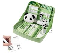 School Supplies - Writing Instruments, Complete Collection Desk Components for Academic Learning, Supplies Package with Adorable Panda Figurines, Educational Kit, Organation Unit for College Teens