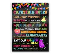 School Wall Art Cafeteria Rules Poster Lunchroom Teacher Sign for Classroom Decor Management(Unframed,16x24inch(40x60cm))