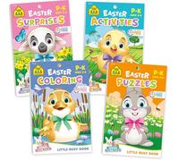 School Zone Easter Activity 4-Pack Workbook Set: 192 Pages, Preschool, Kindergarten, Mazes, Hidden Pictures, Connect the Dots, Easter Coloring Book, Stickers, Ages 3 to 6 (Little Busy Book Series)