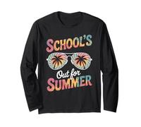 School's out for Summer Tie Dye Occhiali Sole Retro Vacanze Maglia a Manica