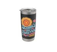 School's Out Forever Retirement 2026 - Fantastica decorazione floreale Bicchiere termico in acciaio inox doppia parete