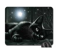 Schoolsupplies Black cat in moonlight Mouse Pad Mousepad (Cats Mouse Pad)