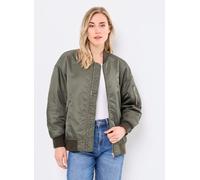 Schott - Bomber Femme Long Zippe Cote Schott Verde - Abbigliamento L Verde