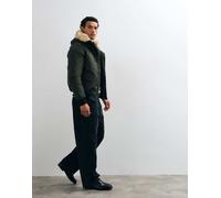 Schott giacca parka corta imbottita color kaki-Verde XL