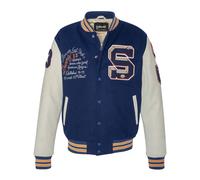 Schott NYC Giacca di mezza stagione 'Teddy' beige / blu scuro / caramello / bianco Uomo - Premium - Giacche e cappotti - Giacche Schott NYC XXL