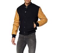 Schott NYC Giacca in pelle da uomo, NAVY/BROWN, M