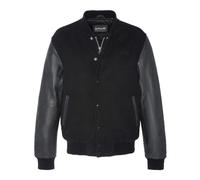 Schott NYC - Giacca Varsity Pelle di vacchetta Nera - - Jackets - Uomo - Nero - S