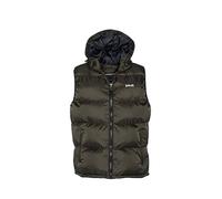 Schott NYC Idaho2v Gilet con Cappuccio, Verde (Cachi), XS Unisex-Adulto