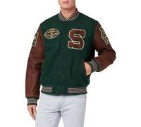 Schott NYC Lcteddybd2 Giubbotto, Verde/Cordovan, L Uomo
