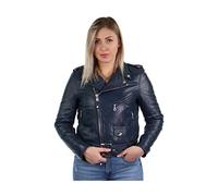 Schott NYC LCW8600, Giacca di Pelle, Donna, Blu (Indigo), S