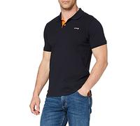 Schott NYC Polo a Maniche Corte Shirt, Navy/Arancione, XXL Uomo