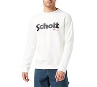 Schott NYC Swcrew Felpa, Bianco (off White), L Uomo