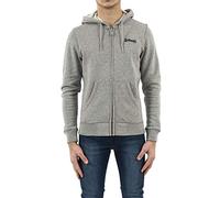 Schott NYC Swzip Felpa con Cappuccio, Grigio (H Grey H Grey), Small Uomo