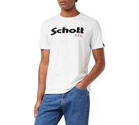 Schott Nyc Ts01Mclogo, T-shirt Uomo, Multicolore (Bianco Nero), M