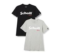Schott Nyc Ts01Mclogo, T-shirt Uomo, Nero (Nero/H.Grey), XL