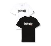 Schott NYC Tspklogo - Maglietta da Uomo, Bianco, XL