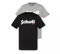 Schott NYC Tspklogo - Maglietta da Uomo, Nero, XL