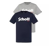 Schott NYC Tspklogo T-Shirt, Blu, XL Uomo