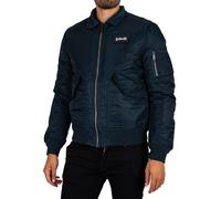 Schott Uomo Giacca bomber badge rimovibile, Blu