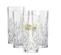 Schott Zwiesel Set di 4 bicchieri da long drink per long drink con rilievo, lavabili in lavastoviglie (art. n. 121878)