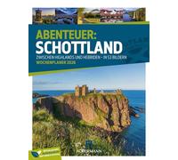 Schottland Wochenplaner Kalender 2026 | Zwischen Highlands und Hebriden | Vielfältiger Reise-Wochenkalender im Hochformat (25x33 cm) | Mit Rätseln
