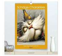 Schräge Charaktere. Eigenwillige Katzen-Cartoons (hochwertiger Premium Wandkalender 2027 DIN A2 hoch), Kunstdruck in Hochglanz: Ein künstlerischer Kalender voller skurriler Persönlichkeiten