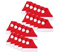 Schramm® 20 Pezzi Cappelli di Natale 30x41cm Cappelli di Babbo Natale Babbo Natale 20 Pezzi