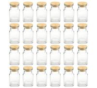 Schramm® Barattoli per spezie 150 ml quadrati 5,5 x 5,5 x 10 cm con chiusura in bambù incl. etichette barattoli di stoccaggio selezionabili da 6, 12 o 24 pezzi, Dimensione:24 Stück