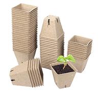 Schramm® Vasi da semina 20, 60 o 100 pezzi in cellulosa Altezza: 5,5 cm vaso per piante biodegradabile Vasi per piante, Anzahl:60 Stück
