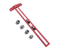 Schrank-Hardware-Vorrichtung, Bohrpositionierungslineal - Aluminiumlegierung, Verstellbare T-Quadrat-Schrankloch-Bohrschablone, Bohrführung - Locher-Locator, Tragbar, Verstellbar, Klare Skala, Schrank