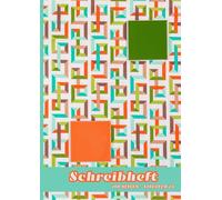 SCHREIBHEFT: 100 Seiten - Lineatur 27: Dein Heft in DIN A 4 im Retro-Design in orange und grün - bunt ohne knallig zu sein - liniert mit Doppelrand - perfekt für Schule, Uni, Büro und Alltag