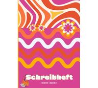 Schreibheft: 100 Seiten - Lineatur 27: knalliges Cover im Retrolook - macht einfach nur gute Laune - Heft in DIN A4 liniert mit Rand - für Schule, Uni, Freizeit