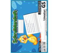 Schreiblernheft Lineatur GS Größe DIN A4 Querformat: 54 Blatt (108 Seiten) | 7 mm Geeignet für Grundschrift-Lineatur mit grauem Mittelband und ... zum Abschreiben | Ideal für 1. & 2. Klasse
