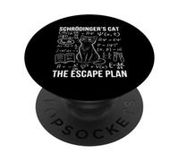 Schrodinger Cat Escape Plan Fisica Quantistica Gatto PopSockets PopGrip Adesivo