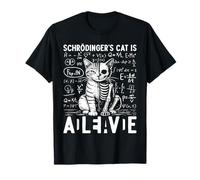 Schrödingers Cat Alive Dead Fisica Quantistica Maglietta