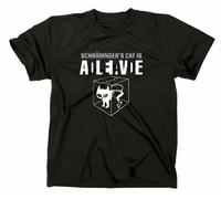 Schroedingers Cat Gatto Is Ancora Vivo Dead T-Shirt Divertente Science Fisica