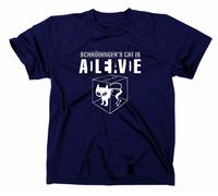 Schroedingers Cat Gatto Is Ancora Vivo Dead T-Shirt Divertente Science Fisica