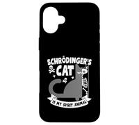 Schrödinger's Cat Is My Spirit Animal Design divertente Custodia per iPhone 16 Plus