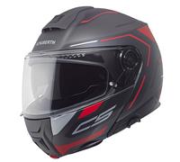Schuberth C5 Omega, casco flip up L (58/59) female Opaco Grigio Scuro/Nero/Rosso