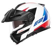 Schuberth E2 Defender Casco, bianco-rosso-blu, taglia 53