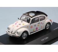 MODELLINO AUTO STATICO VW MAGGIOLINO KAFER OPEN AIR BLUMEN BIANCO SCALA 1:43