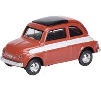 Schuco 26272 Fiat 500 Bianco Rosso Righe 1/87 H0 Scala IN Custodia T48 Post