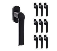 Schüco Manopole per finestre, colore nero, set da 10 pezzi, aspetto di alta qualità, utilizzabile per tutti i sistemi di finestre