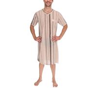 Schuerzenfabrik - Camicie da notte da uomo a maniche lunghe e maniche corte - Taglie dalla M alla XXXL, Camicia da notte corta-beige, L