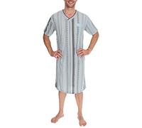 Schuerzenfabrik - Camicie da notte da uomo a maniche lunghe e maniche corte - Taglie dalla M alla XXXL, Camicia da notte corta, blu turchese, M