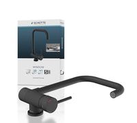 SCHÜTTE 24556 WINDOW Rubinetto miscelatore da cucina, rubinetto miscelatore per lavello davanti alla finestra, rubinetto flessibile orientabile a 360°, nero